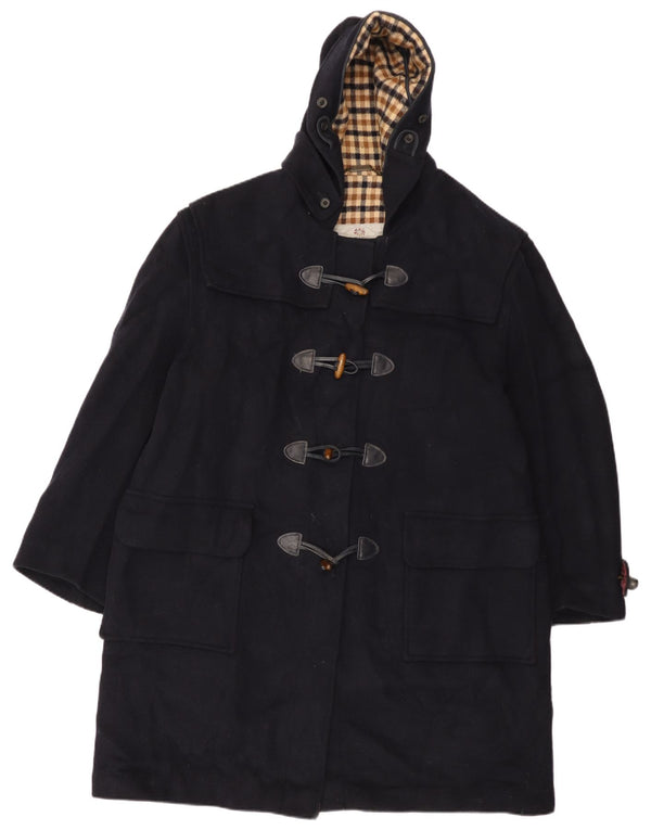 Aquascutum Duffle-coat surdimensionné à capuche pour femme UK 18 XL Bleu marine Laine vierge