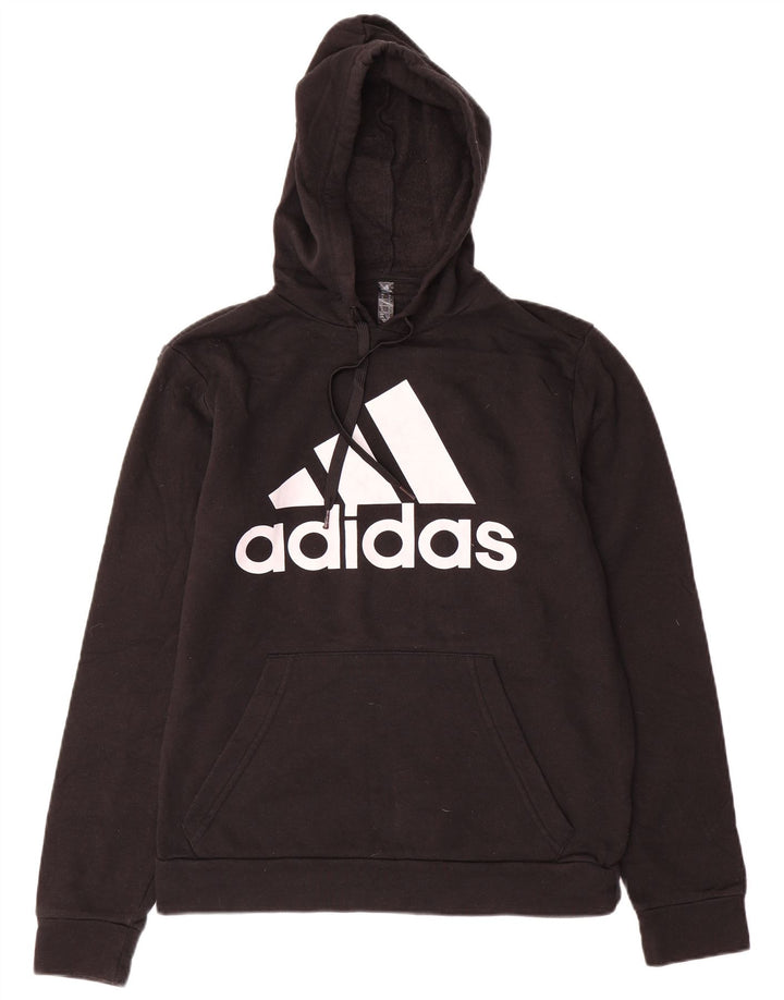 ADIDAS Pull à capuche graphique pour homme Petit coton noir