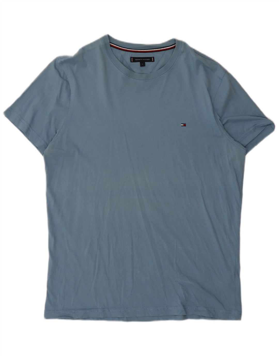 TOMMY HILFIGER Mens T-Shirt Top Large Blue Cotton