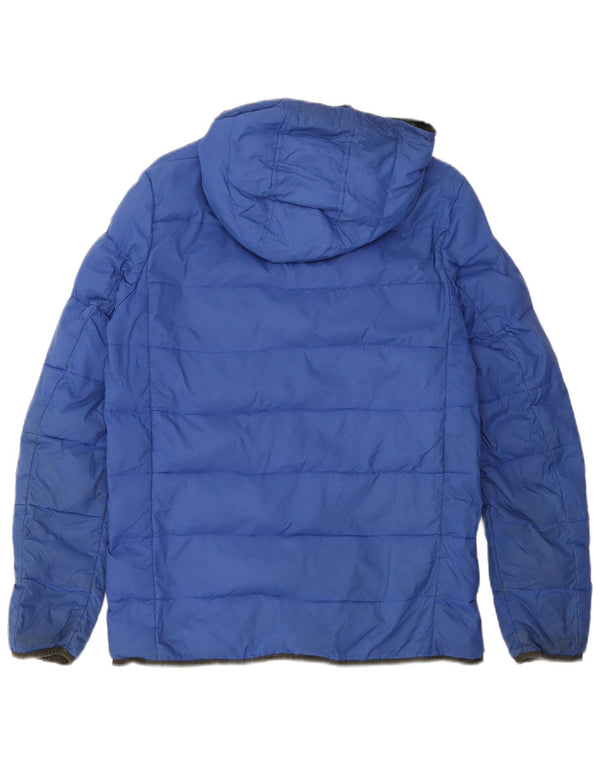 Armani Junior Veste matelassée à capuche Garçon 15-16 ans Bleu Polyamide