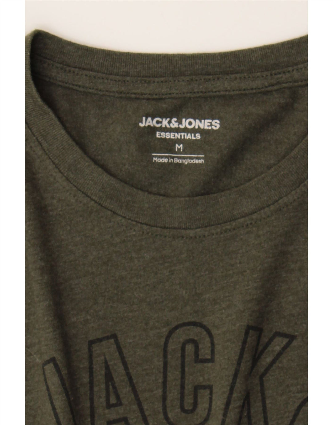 JACK & JONES Mens Graphic T-Shirt Top Medium Khaki Cotton Vintage Jack & Jones and Second-Hand Jack & Jones from Messina Hembry 