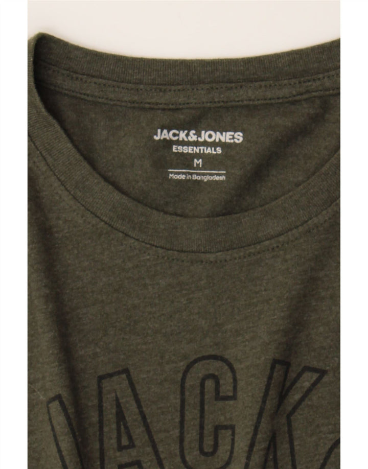 JACK & JONES Mens Graphic T-Shirt Top Medium Khaki Cotton Vintage Jack & Jones and Second-Hand Jack & Jones from Messina Hembry 