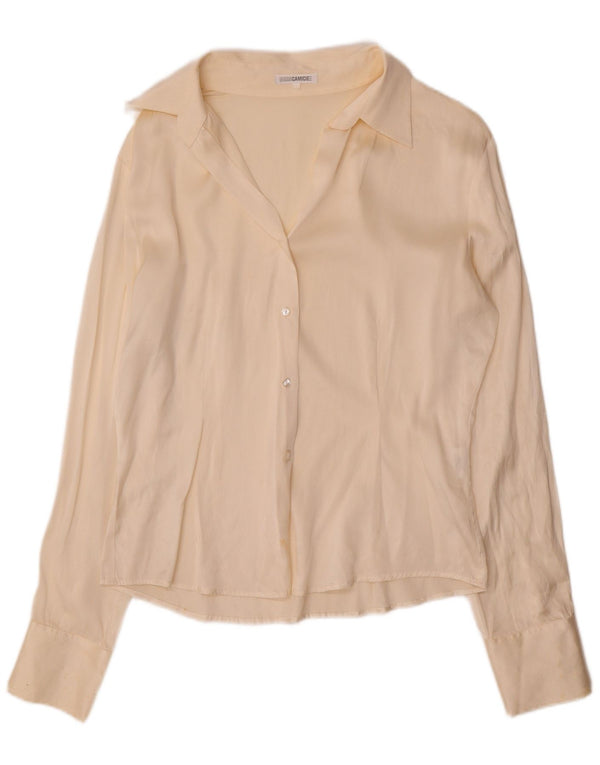 Naracamicie Chemise Chemisier Femme UK 16 Grande Soie Blanc Cassé