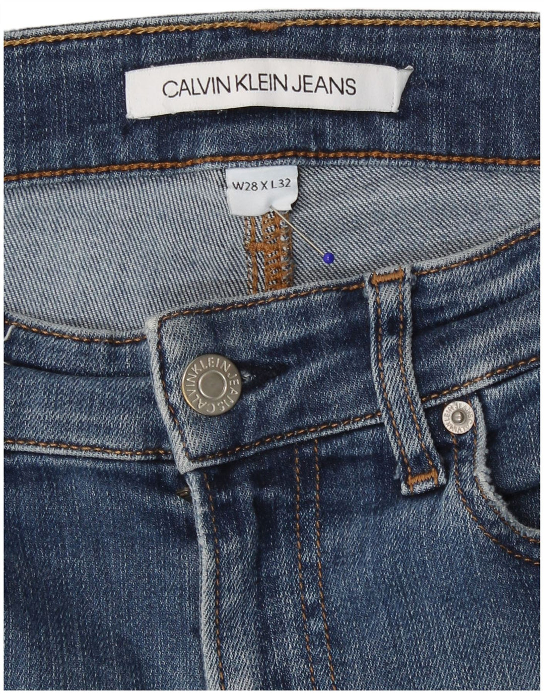 Calvin Klein Jean Slim W28 L27 Homme Bleu Coton
