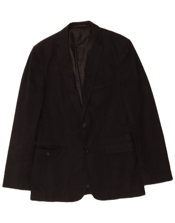 Zara Veste Blazer 2 Boutons Homme EU 50 Viscose Noir Moyen
