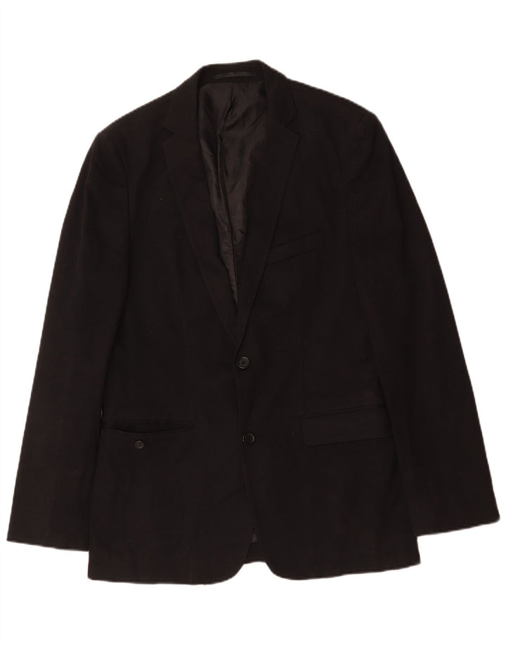Zara Veste Blazer 2 Boutons Homme EU 50 Viscose Noir Moyen