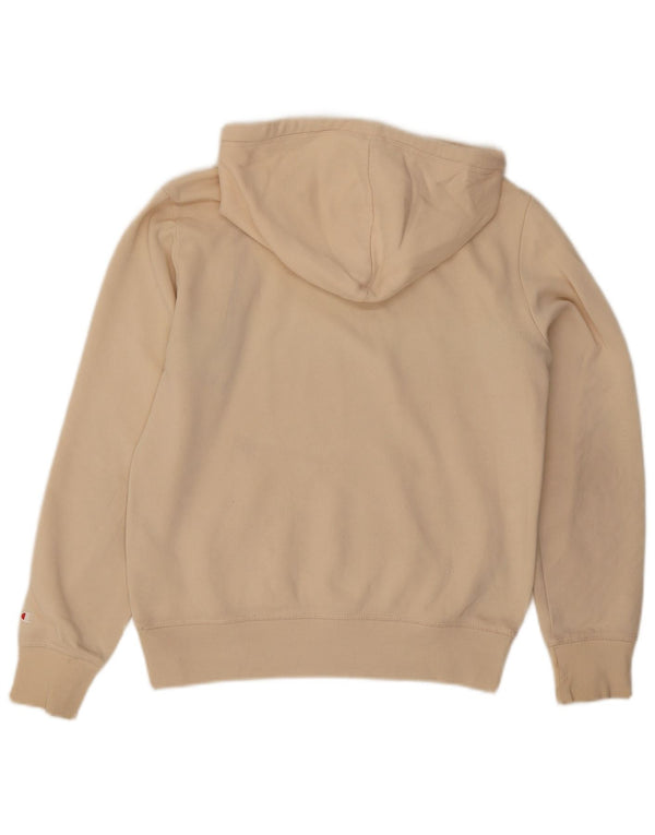 Champion Pull à capuche graphique pour femme UK 14 Coton beige moyen