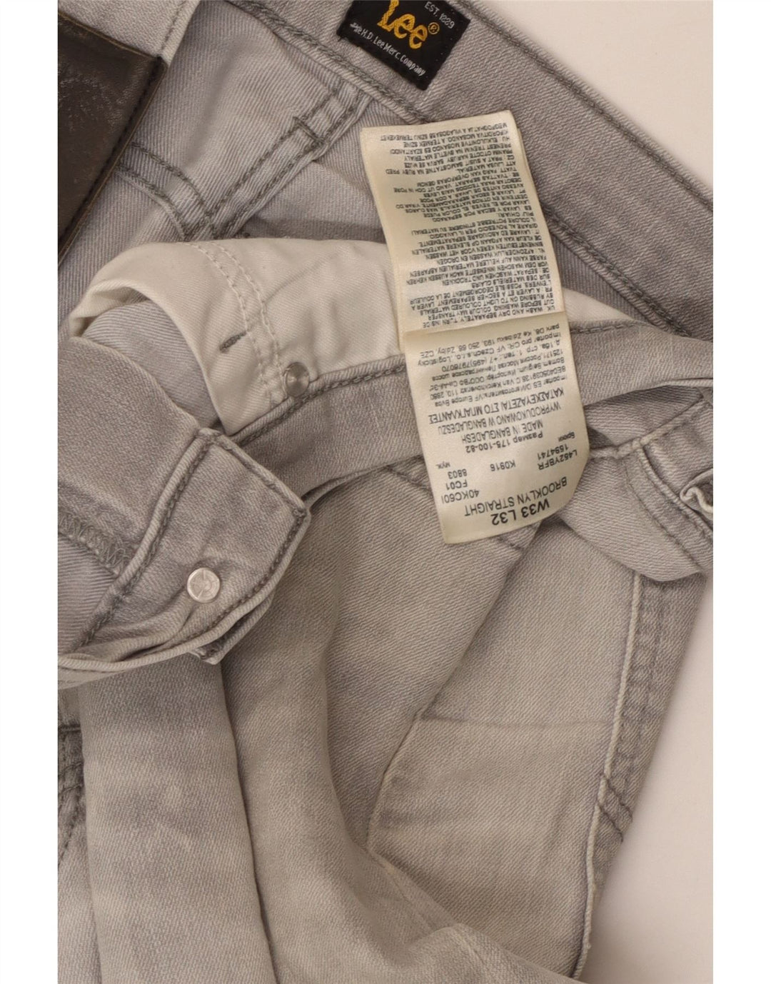 LEE Jean Droit Homme W33 L32 Gris