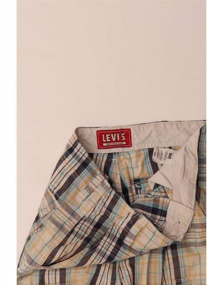 LEVI'S Short Cargo Homme W34 Grand Coton à Carreaux Multicolore