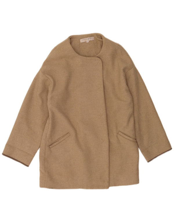 French Connection Manteau surdimensionné pour femme UK 10 Petite laine beige