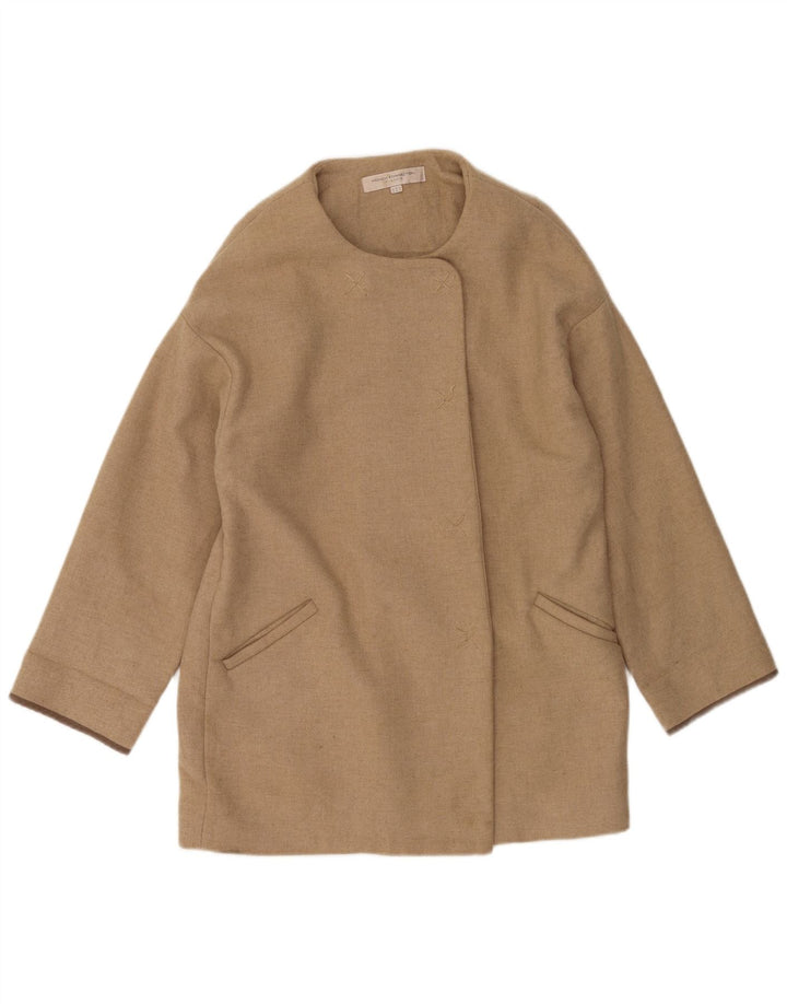 French Connection Manteau surdimensionné pour femme UK 10 Petite laine beige