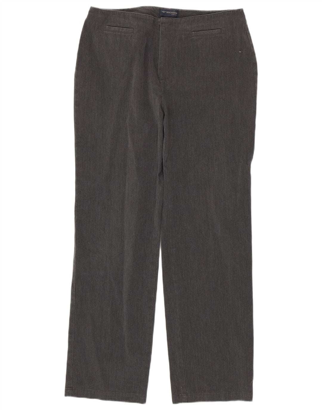 DOCKERS Pantalon droit décontracté pour femme US 10 Large W30 L30 Gris Coton