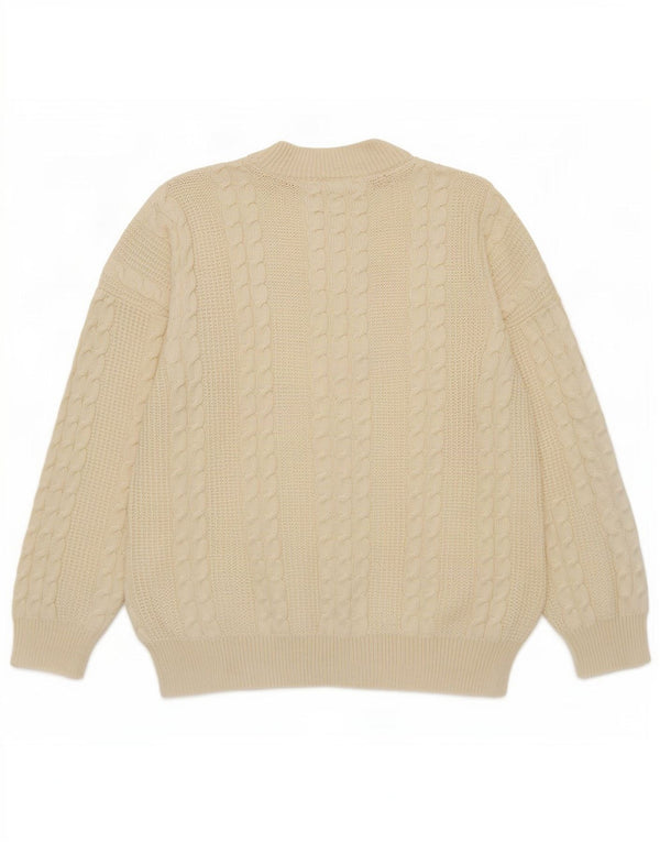 vintage Womens Crew Neck Jumper Pull UK 14 Grand Blanc Cassé