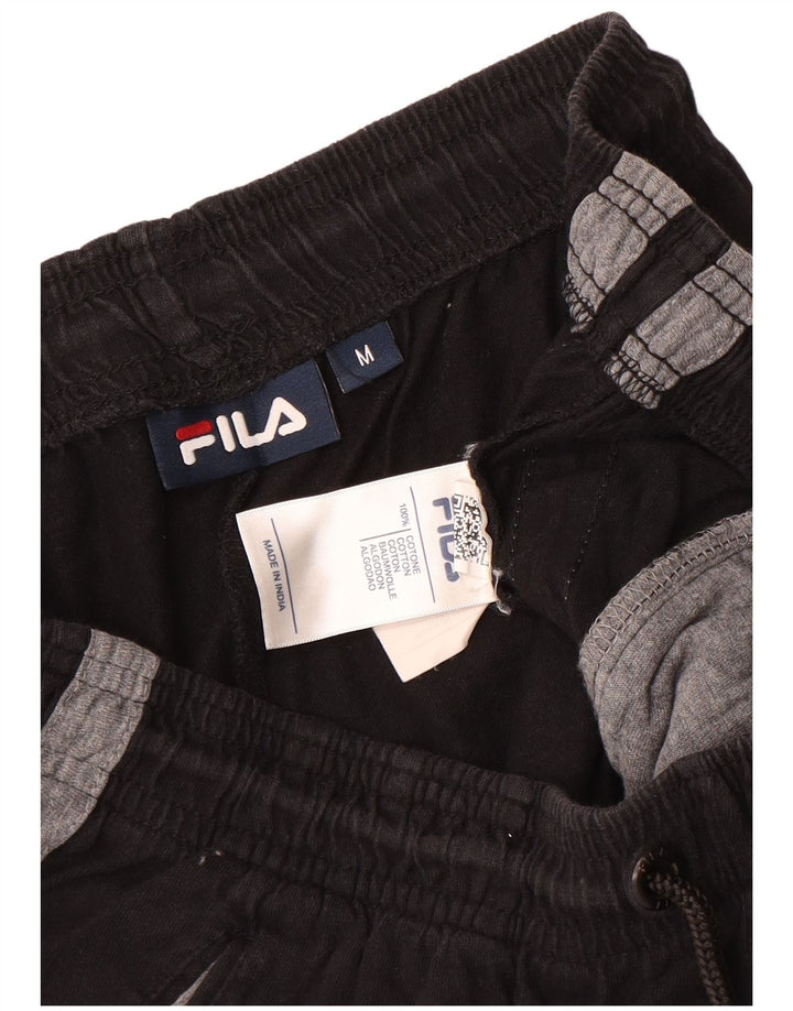 Fila Short de Sport Homme Noir Moyen Coton Colorblock