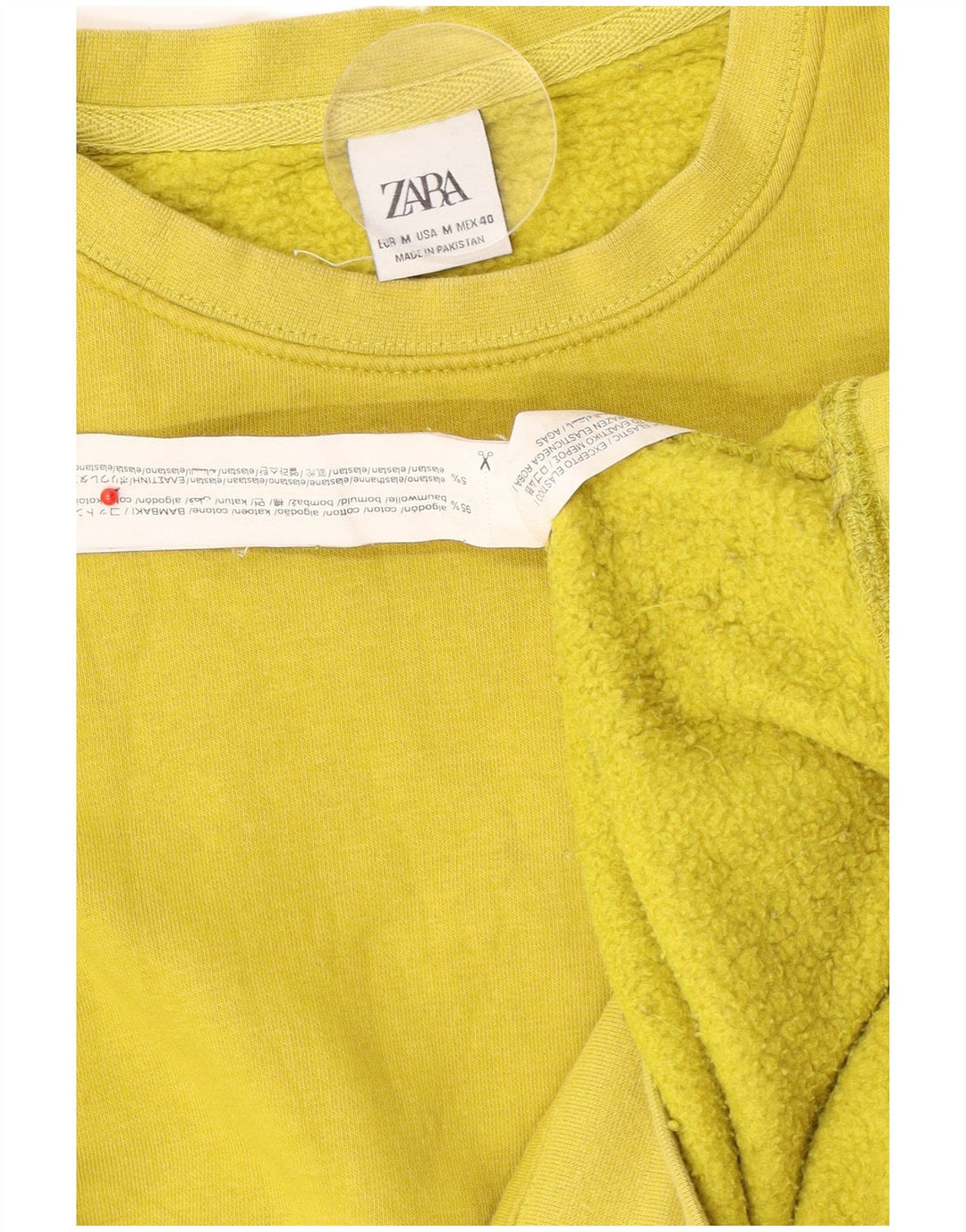Zara Homme Sweatshirt Jumper Coton Jaune Moyen
