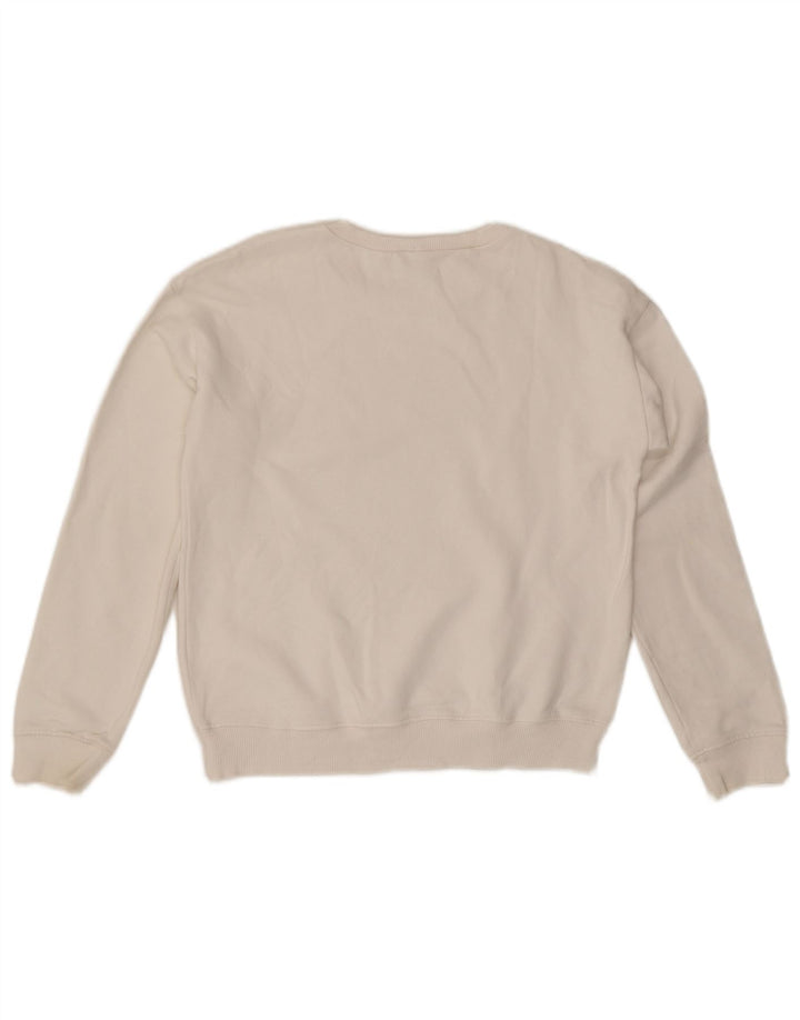 Benetton Sweat-shirt graphique pour femme UK 10 Small Blanc