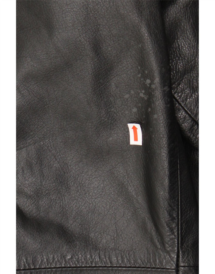 VINTAGE Veste en cuir homme IT 50 Grand cuir noir
