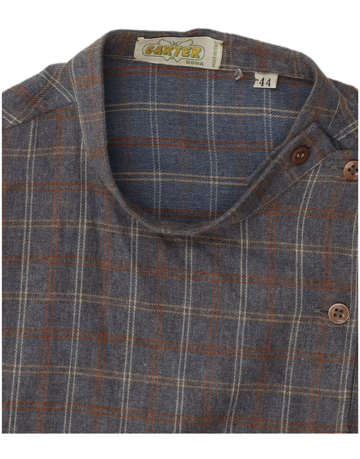 Chemisier chemise femme vintage IT 44 carreaux gris moyen