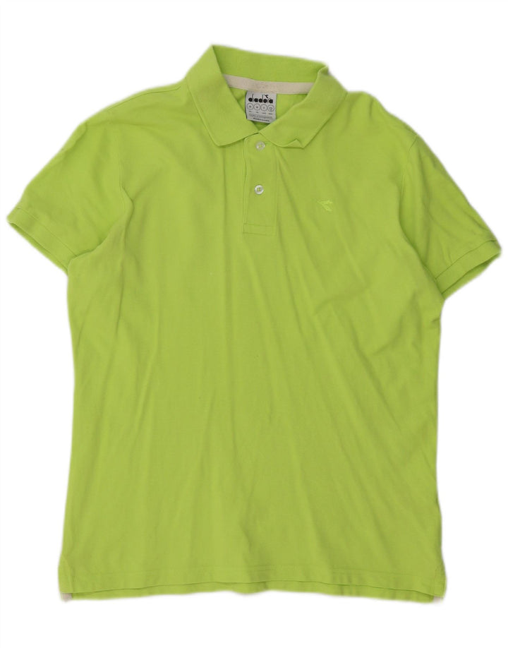 Diadora Polo Homme Vert Moyen Coton