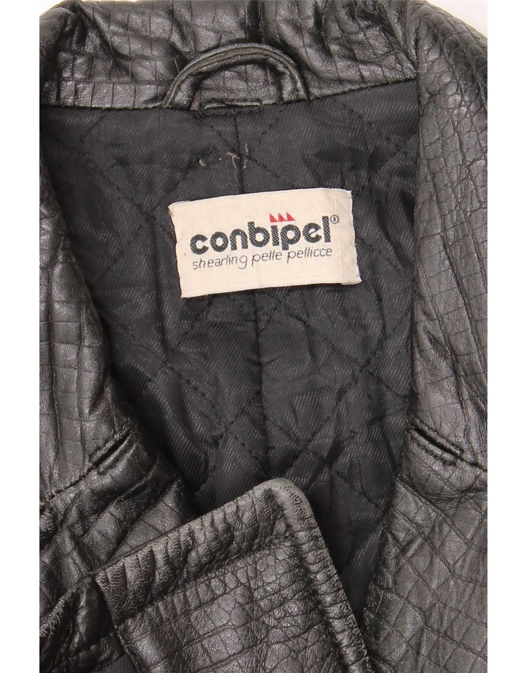 Conbipel Manteau en Cuir Femme UK 12 Moyen Noir Imprimé Animal Classique