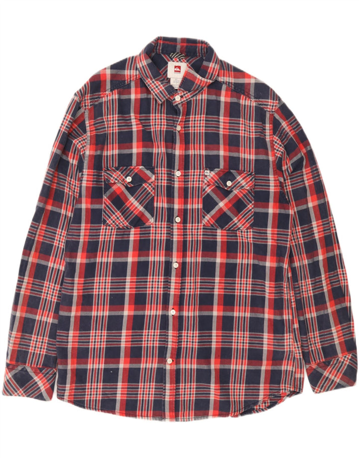 Quiksilver Chemise en flanelle coupe régulière pour homme en coton à carreaux rouges