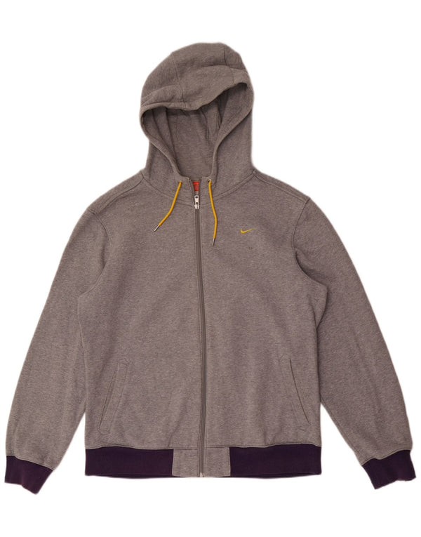 Nike Pull à capuche zippé pour homme en coton color block Gris Taille L