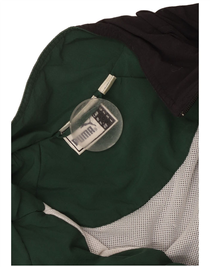 Puma Veste de survêtement pour homme Large Noir Colorblock Polyester