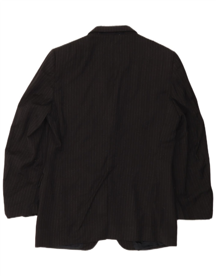 Gianfranco Ferre Veste blazer à 3 boutons pour homme IT 48 Noir moyen à fines rayures