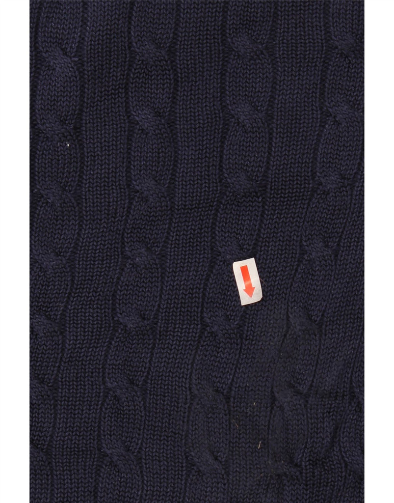 RALPH LAUREN Mens Petite V-Neck Jumper Sweater Small Navy Blue Cotton Vintage Ralph Lauren and Second-Hand Ralph Lauren from Messina Hembry 