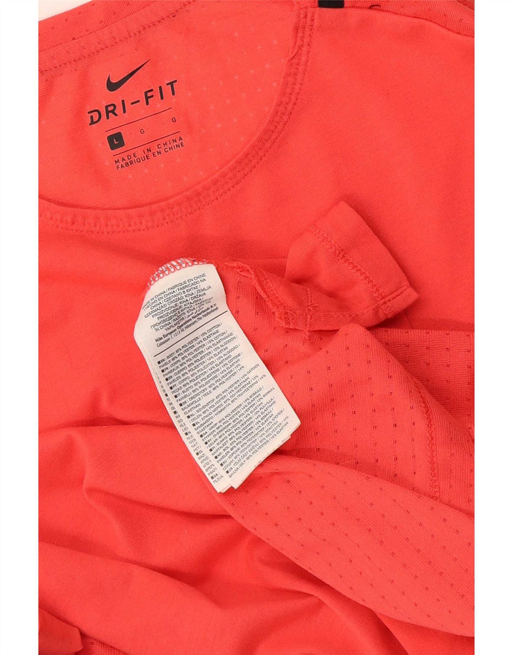 Haut à manches longues Nike Dri Fit Graphic pour hommes, grand color block orange