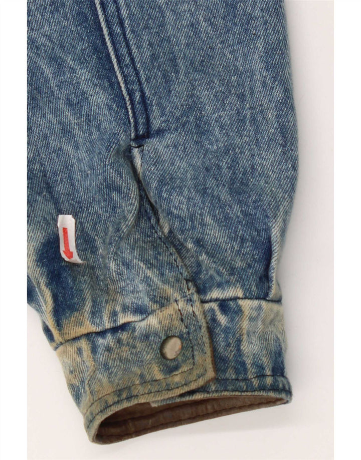Veste en denim réversible homme vintage IT 50 Grand cuir bleu