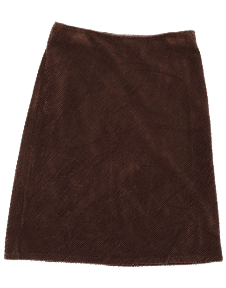 Sisley Jupe Velours Côtelé W28 Marron Moyen Femme