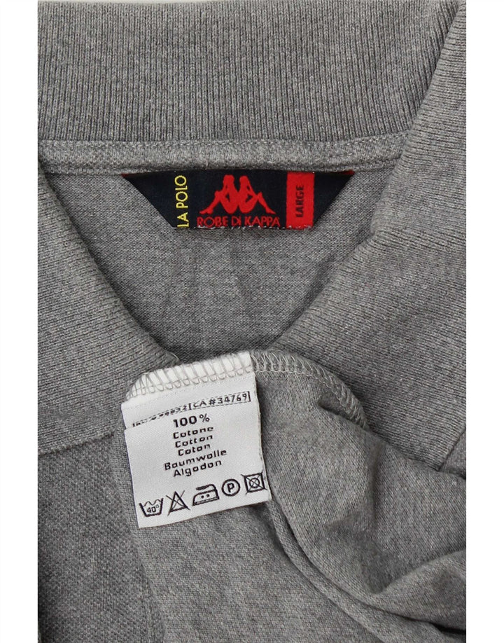 Kappa Polo à manches longues pour homme en coton gris moyen