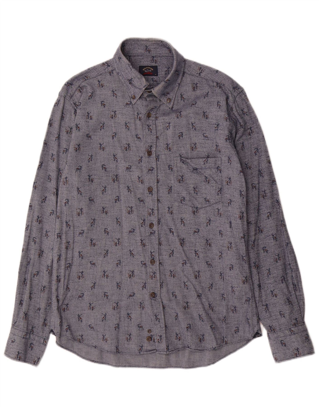 Paul & Shark Chemise à motif abstrait pour homme Taille 39 Coton bleu moyen