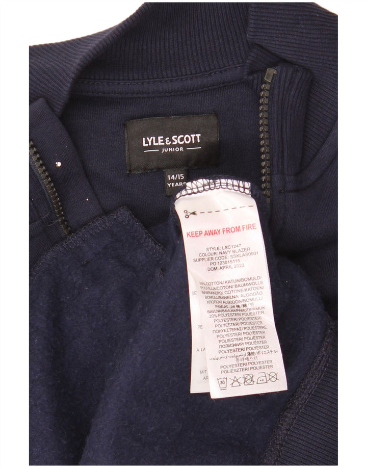LYLE & SCOTT Veste de Survêtement Garçon 14-15 ans Bleu Marine Coton