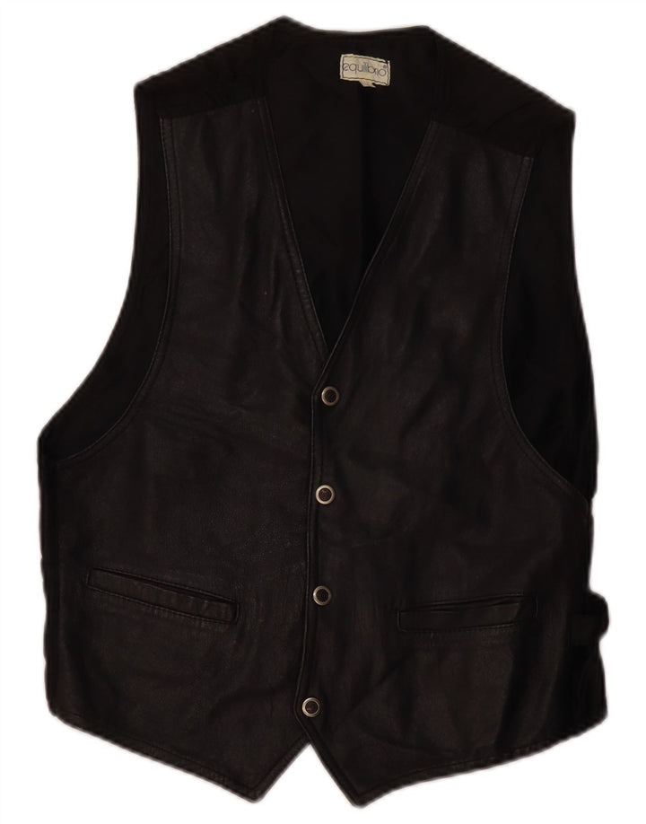 gilet en cuir homme vintage grand cuir noir