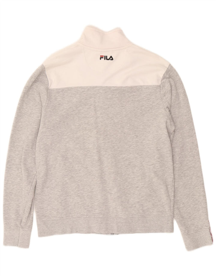 Fila Veste de survêtement pour homme en coton color block Large Gris