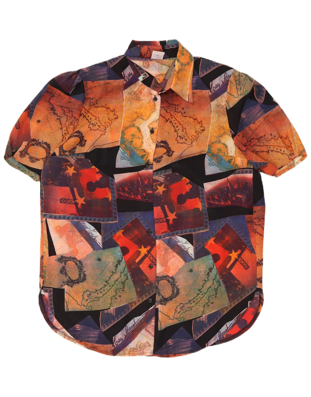 NEW FAST Chemisier surdimensionné pour femme EU 44 XL Patchwork multicolore