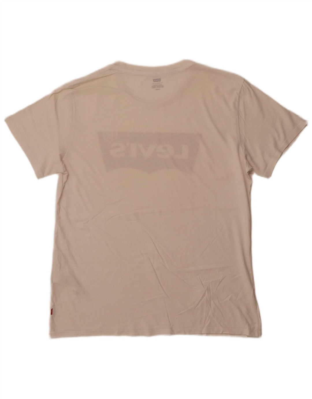 LEVI'S T-Shirt Graphique Homme Large Blanc Cassé Coton