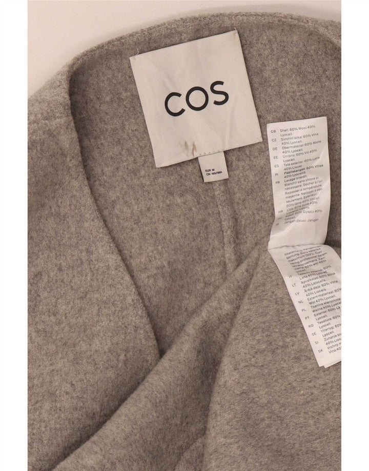 Cos Gilet Long Oversize Femme UK 44 Laine Gris Moyen