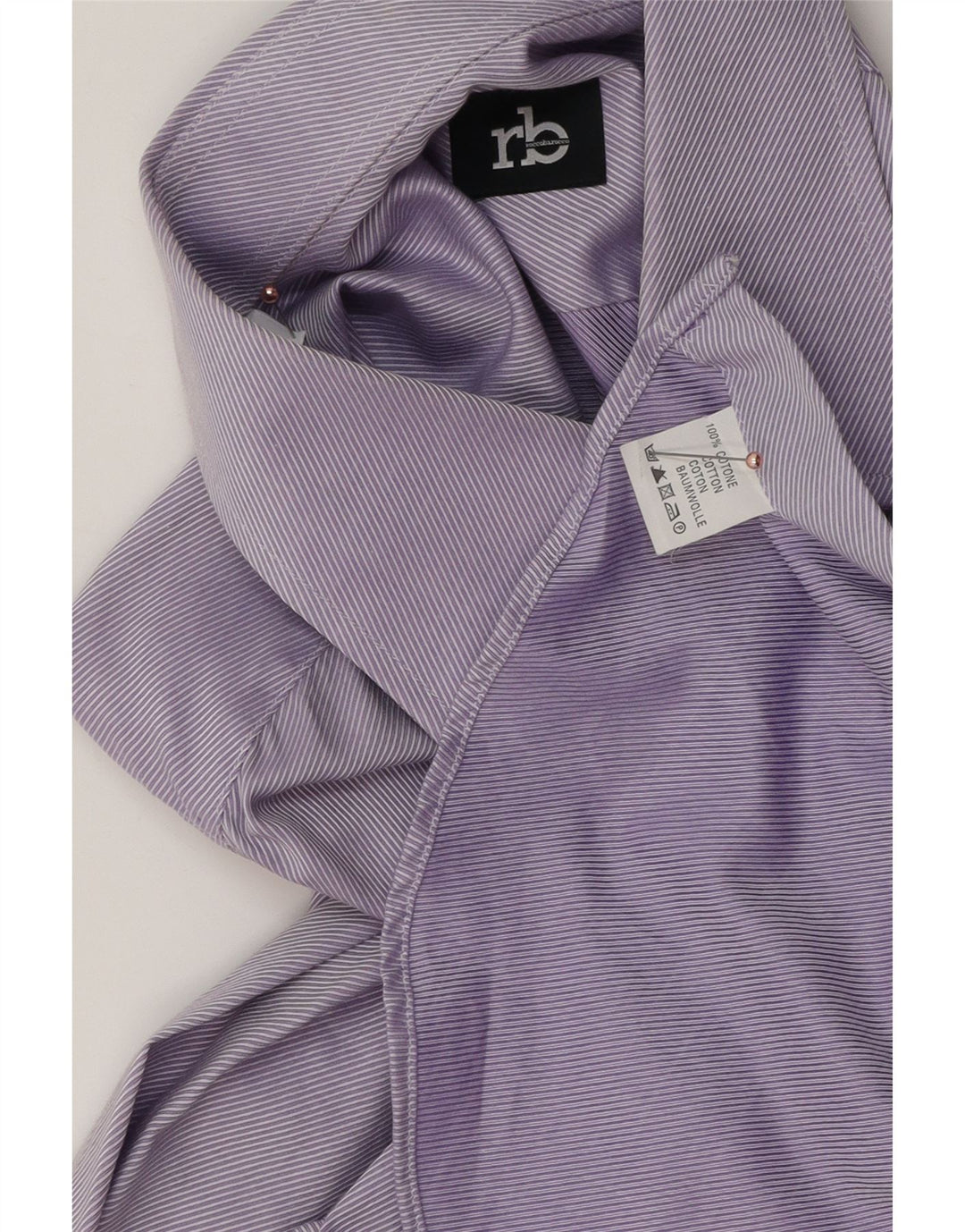 ROCCOBAROCCO Chemise homme Taille 41 16 Grand coton à fines rayures violettes