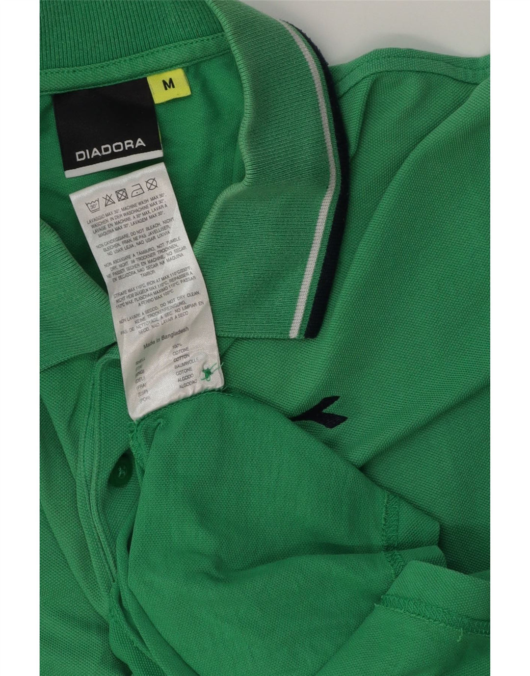 Diadora Polo Homme Vert Moyen Coton