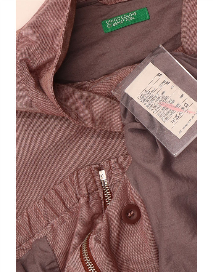 Benetton Veste Bomber Homme UK 42 XL Marron Coton