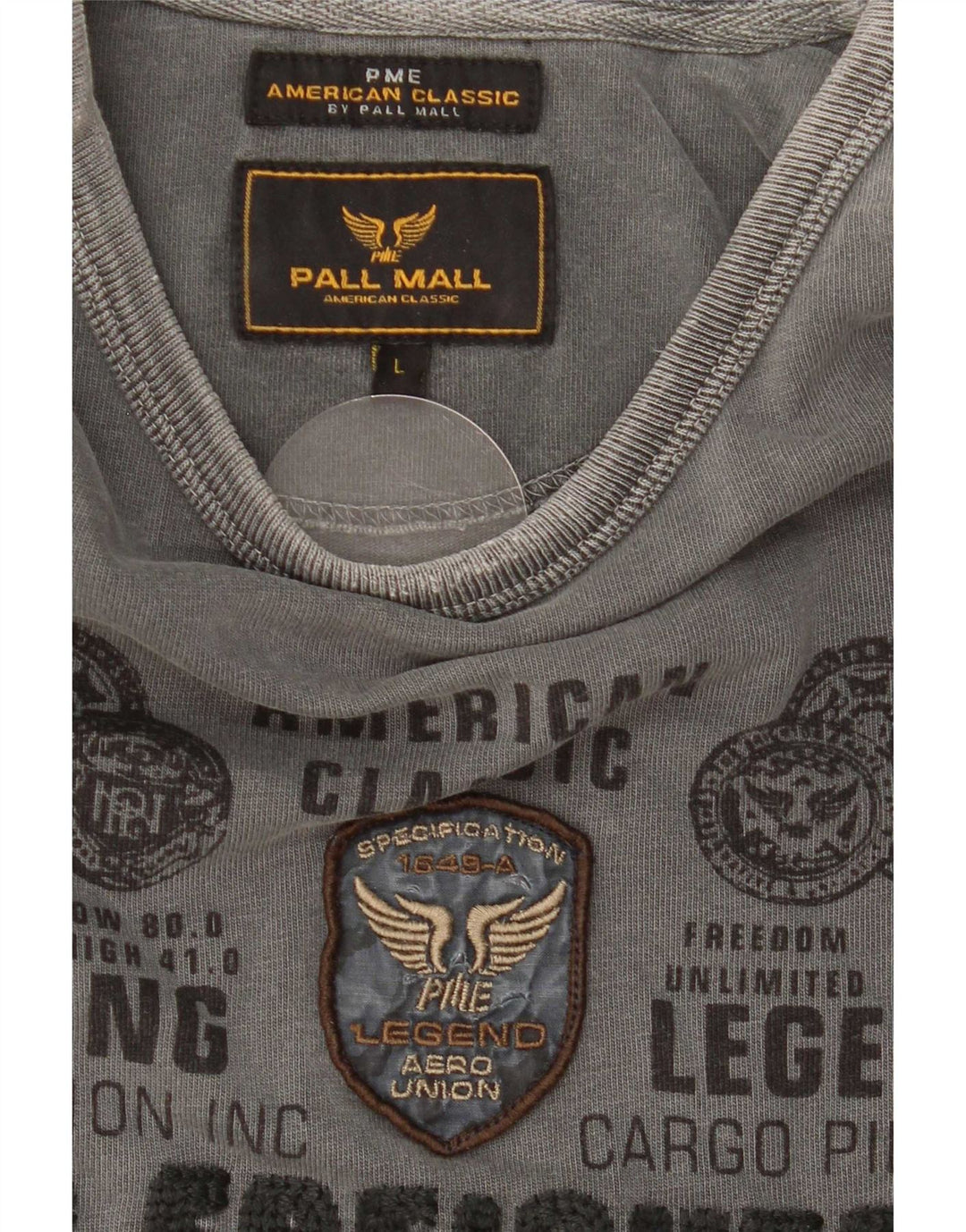 Pall Mall Haut graphique à manches longues pour hommes, grand gris