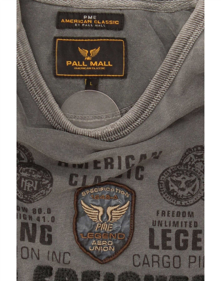 Pall Mall Haut graphique à manches longues pour hommes, grand gris