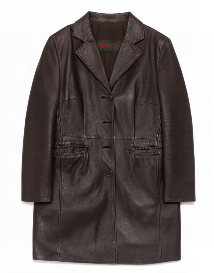 Pascucci Manteau En Cuir Femme IT 44 Moyen Noir