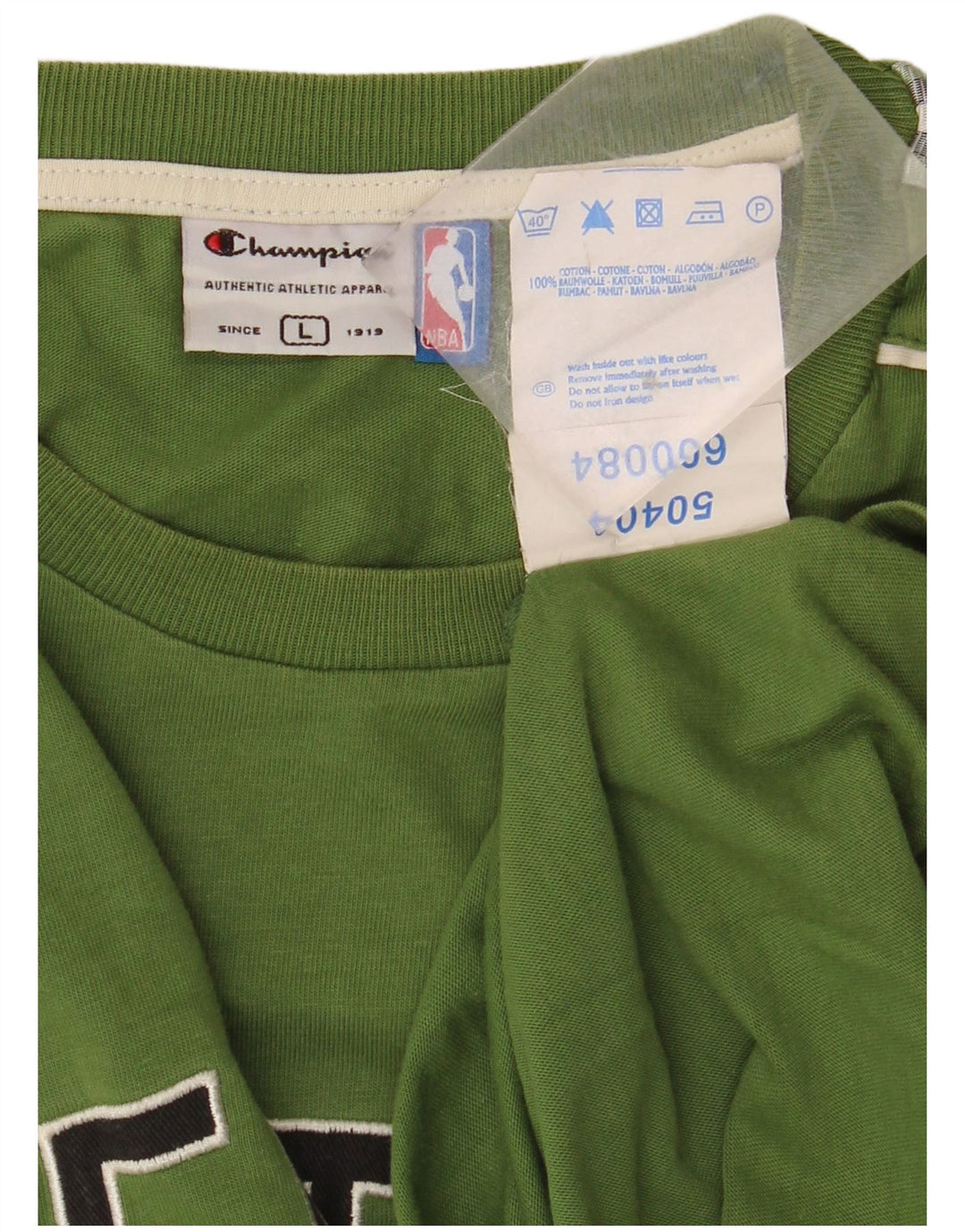 CHAMPION Haut Graphique Celtics à Manches Longues pour Hommes en Coton Vert Large