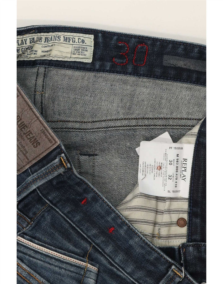 Replay Jean Slim Homme W30 L32 Bleu Coton
