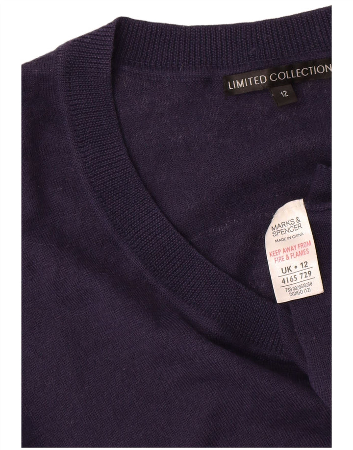 Marks & Spencer Pull col bateau pour femme UK 12 Bleu marine moyen