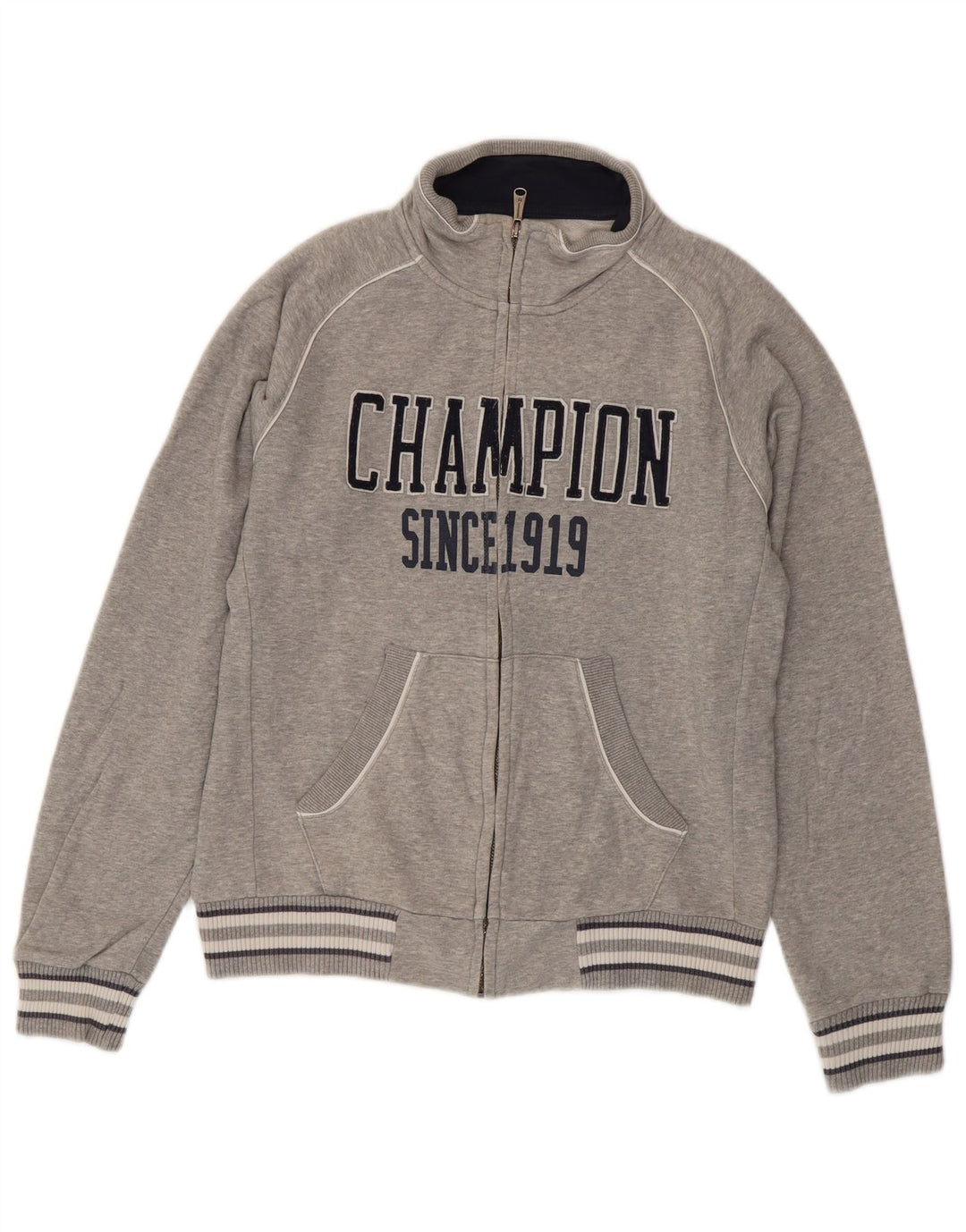 Champion Veste de Survêtement Graphique Homme Gris Moyen Chiné Coton